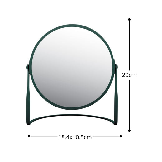 Specchio ingranditore da tavolo su base in acciaio modello Akira colore verde scuro