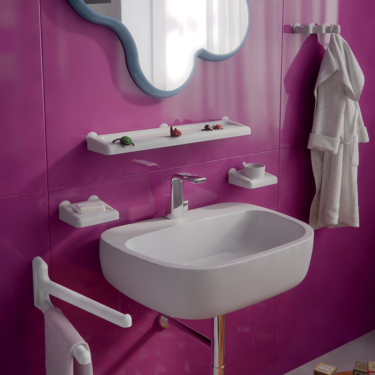 Portaspazzolini di Gedy serie Junior - Bianco