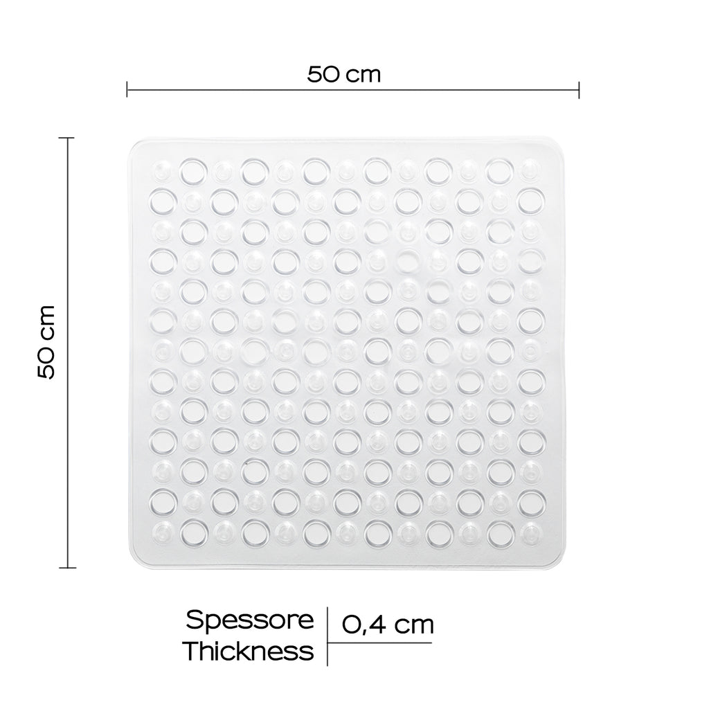 Tappeto antiscivolo doccia 50x50 modello Maim di Gedy - Trasparente