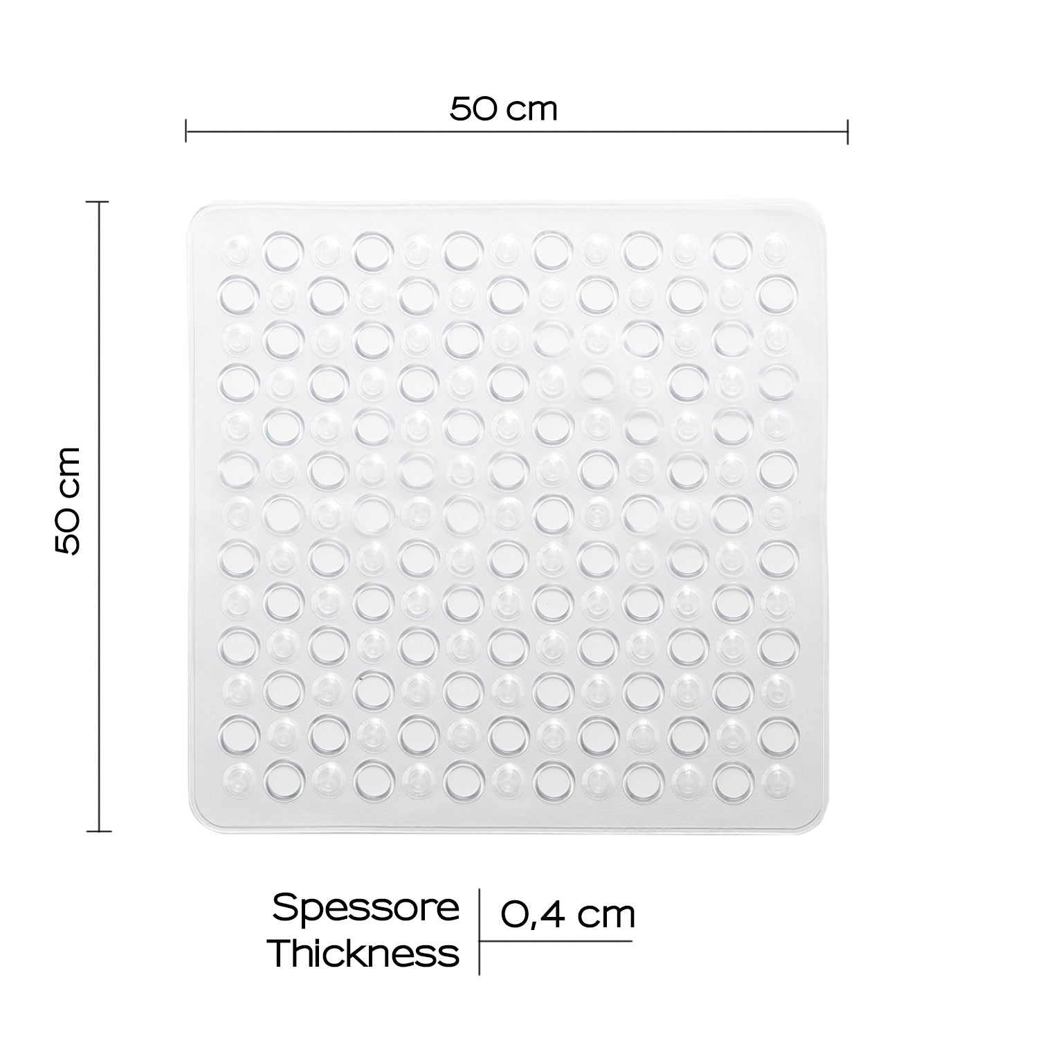 Tappeto antiscivolo doccia 50x50 modello Maim di Gedy - Trasparente