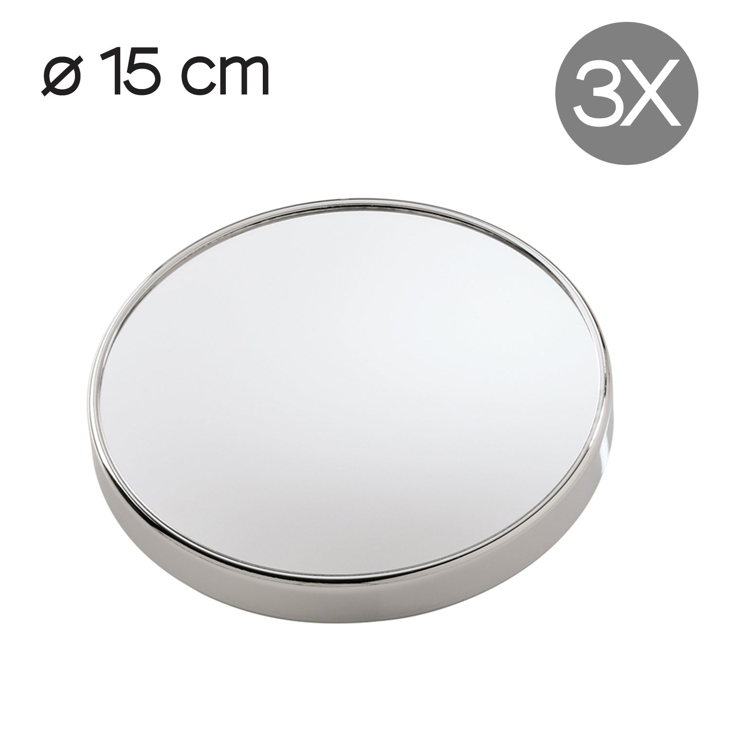 Specchio ingranditore Lia 3X con ventosa - Cromato