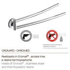 Portasalviette a snodo a muro Vermont Pro di Gedy - Cromato