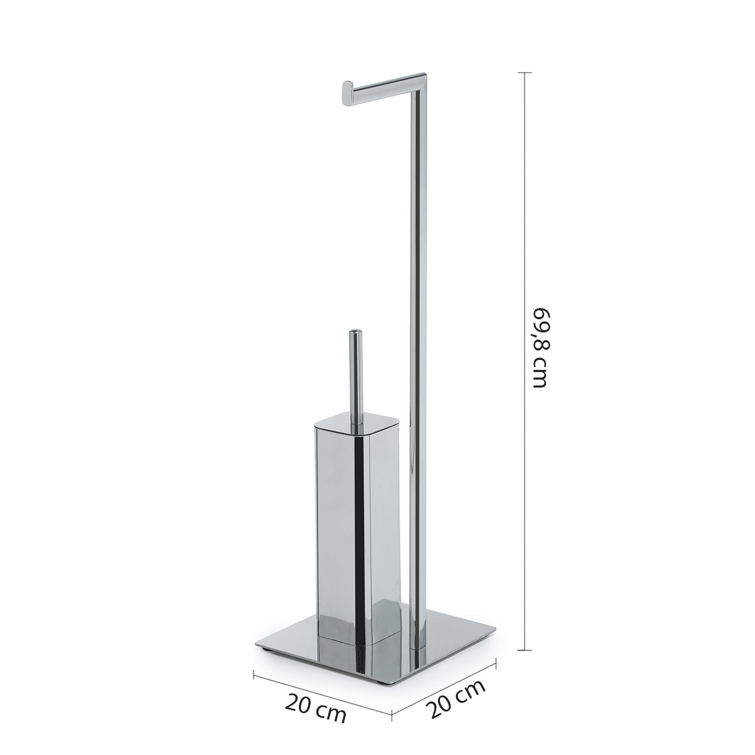 Piantana portarotolo e scopino wc in Acciaio Inox e metallo di Gedy modello Felix - Cromato