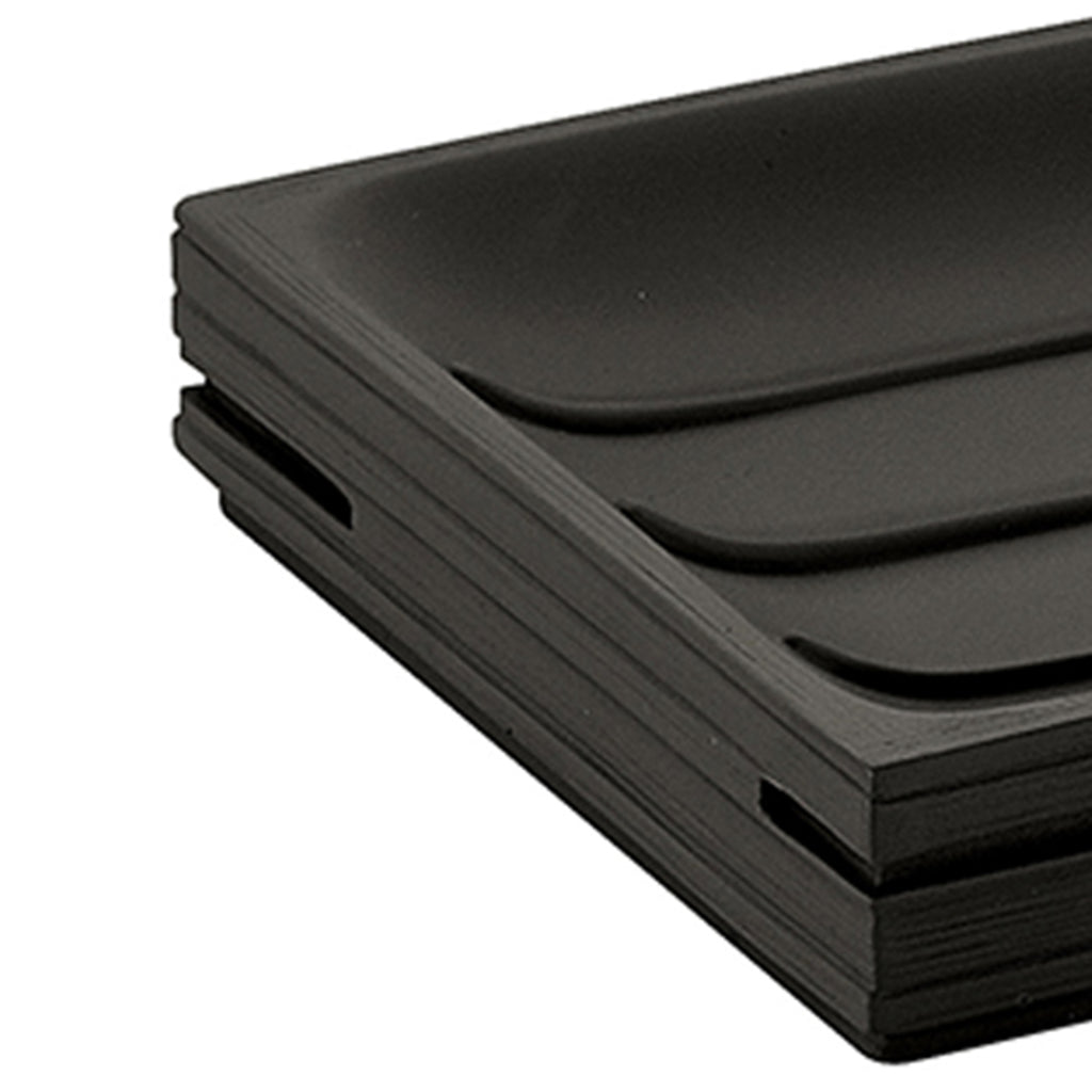 Portasapone da appoggio in resina di Gedy serie Quadrotto - Nero