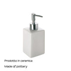 Dosasapone in ceramica con erogatore cromato Gedy serie Verbena - Bianco