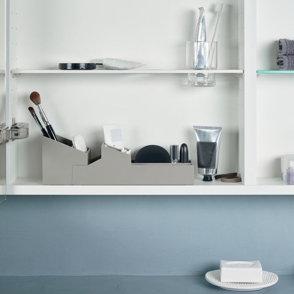 Contenitore doppio vano portaoggetti singoli abs modello Skyline di colore tortora