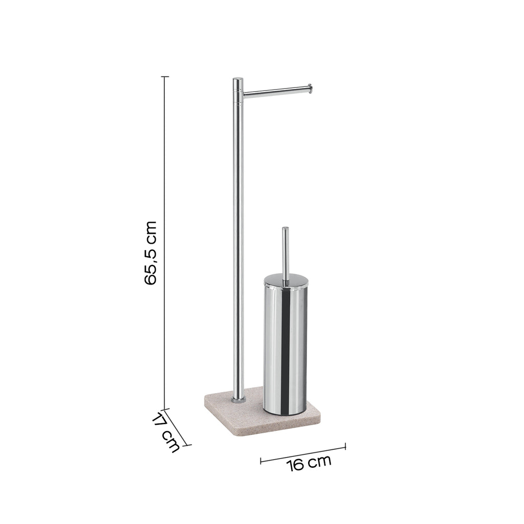 Piantana portarotolo e porta scopino ArtÃ¹ di Gedy - Beige