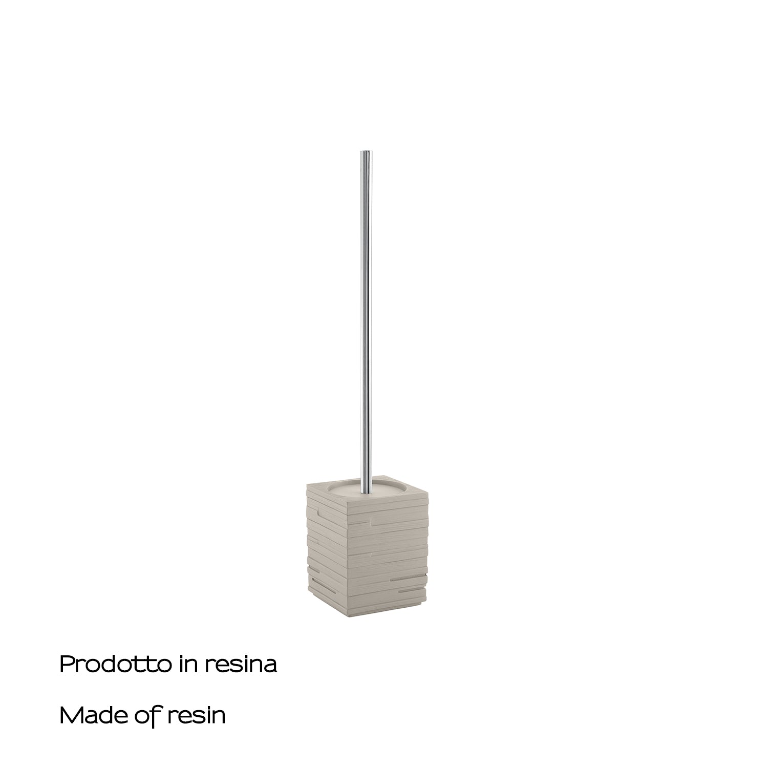 Scopino da appoggio con ciuffo in setole Gedy serie Quadrotto - Tortora chiaro