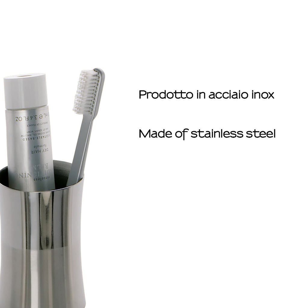 Portaspazzolini in Acciaio Inox Gedy serie Primula - Lucido/Spazzolato