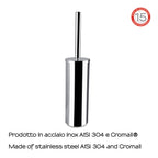 Scopino d'appoggio con ciuffo in setole Gedy serie Fuji - Cromato