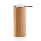 Dispenser sapone in bambÃ¹ con erogatore in plastica cromata Gedy serie Altea - Naturale