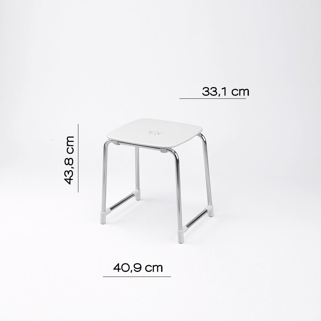Sgabello Prima Classe di Gedy in Alluminio e ABS - Bianco