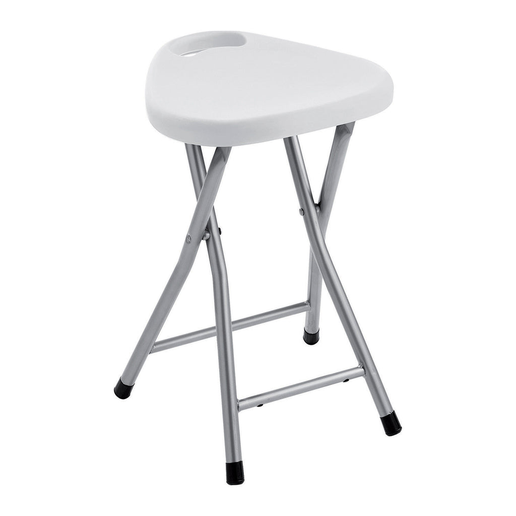 Sgabello Gedy richiudibile in resine termoplastiche e metallo - Bianco