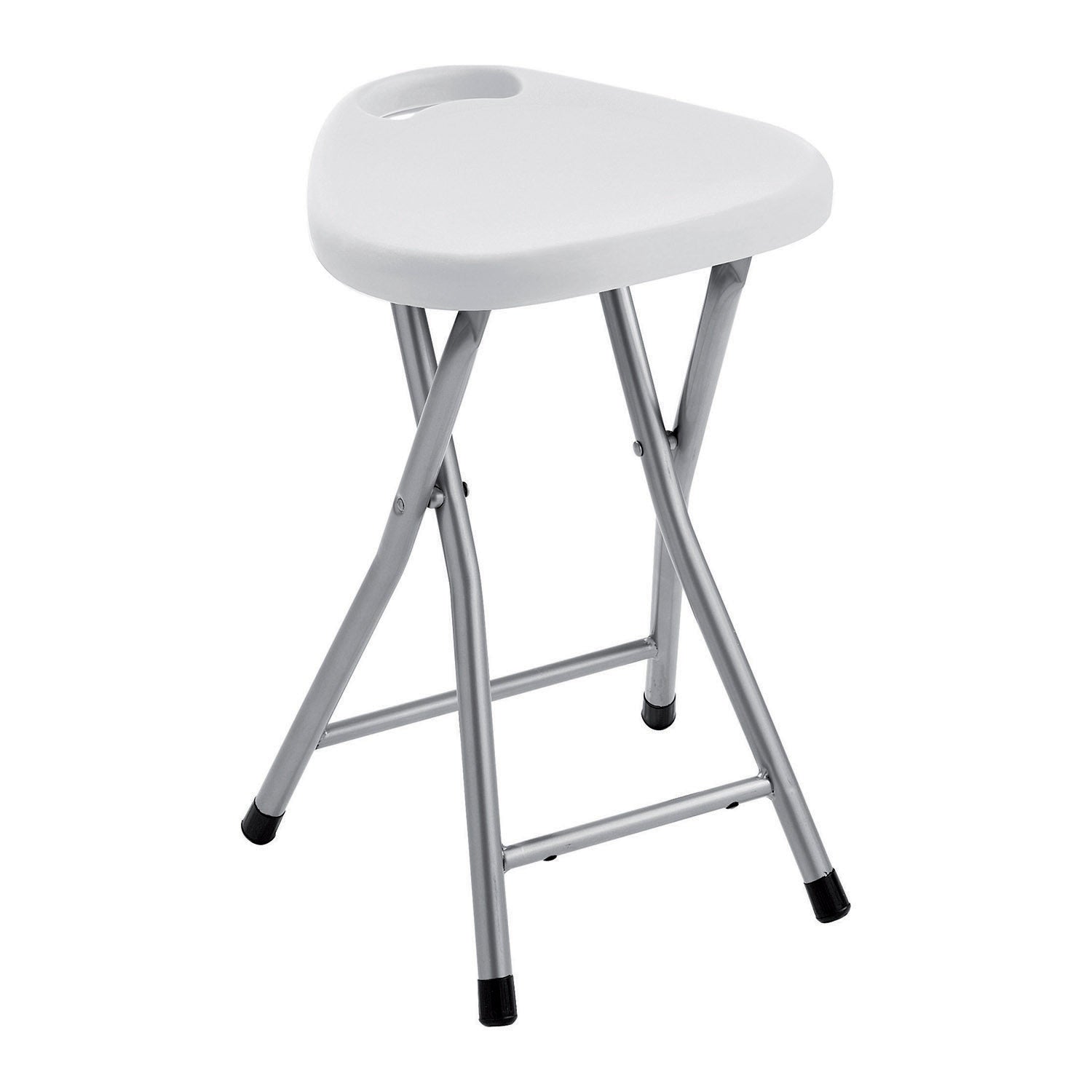 Sgabello Gedy richiudibile in resine termoplastiche e metallo - Bianco