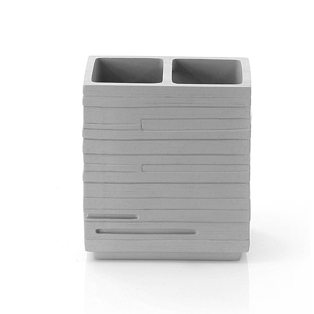 Portaspazzolini da appoggio in resina Gedy serie Quadrotto - Grigio