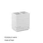 Portaspazzolini da appoggio in resina Gedy serie Quadrotto - Bianco