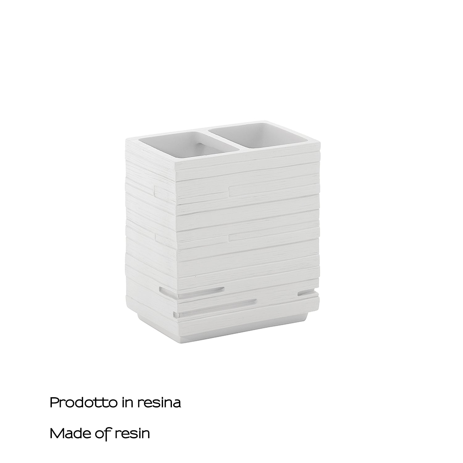 Portaspazzolini da appoggio in resina Gedy serie Quadrotto - Bianco