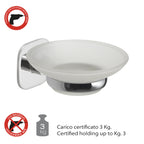 Portasapone in acciaio inox e cromall Teide di Gedy - Cromato