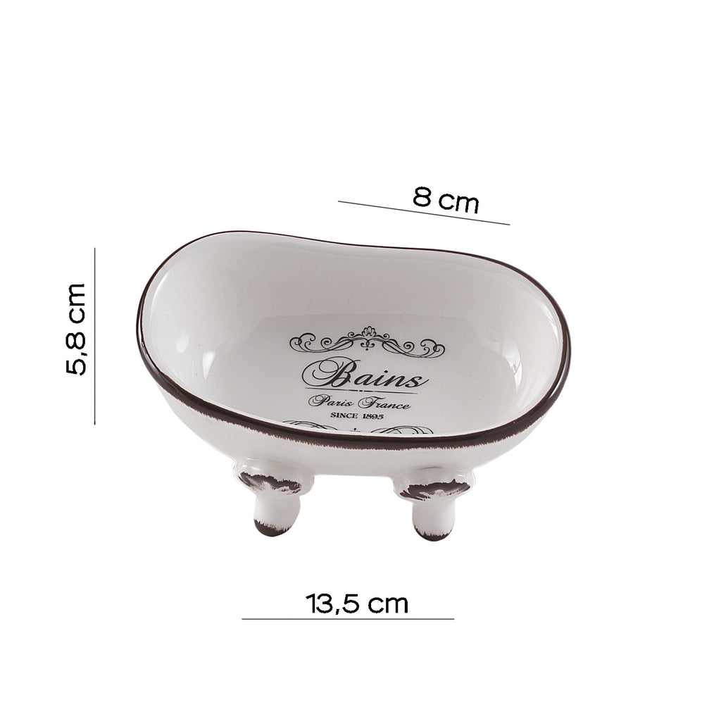 Portasapone da appoggio in ceramica Gedy serie Amelie - Bianco