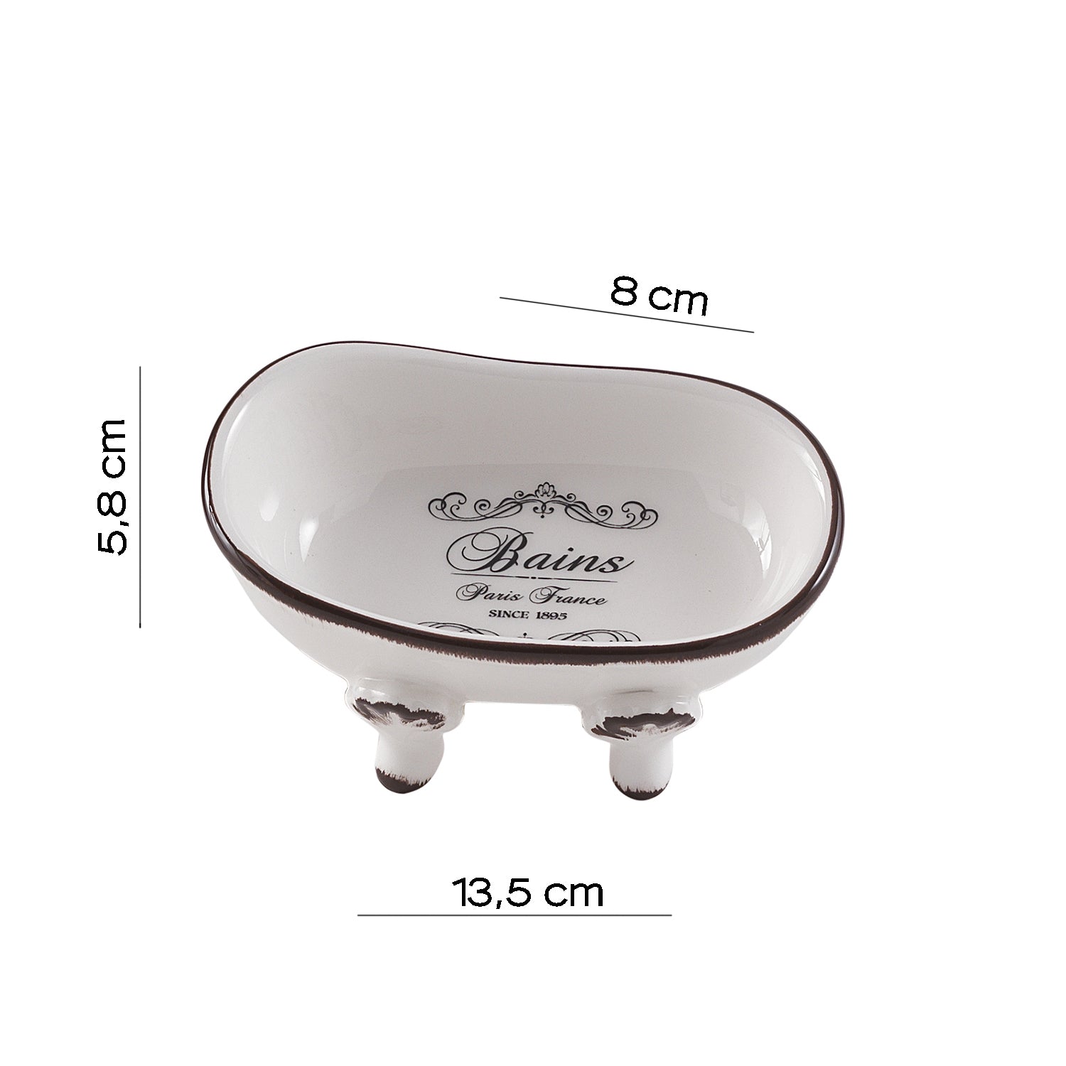 Portasapone da appoggio in ceramica Gedy serie Amelie - Bianco