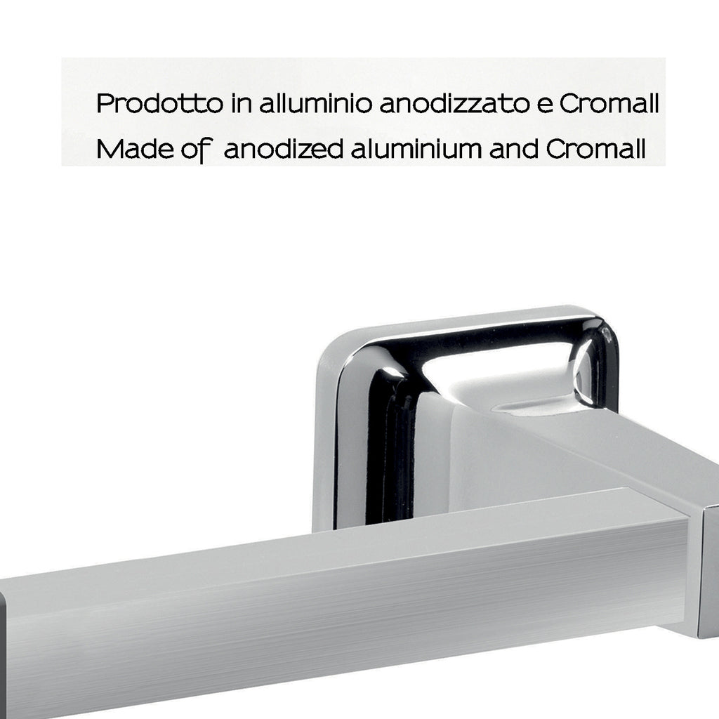 Porta carta igienica in alluminio anodizzato di Gedy serie K2 - Cromato