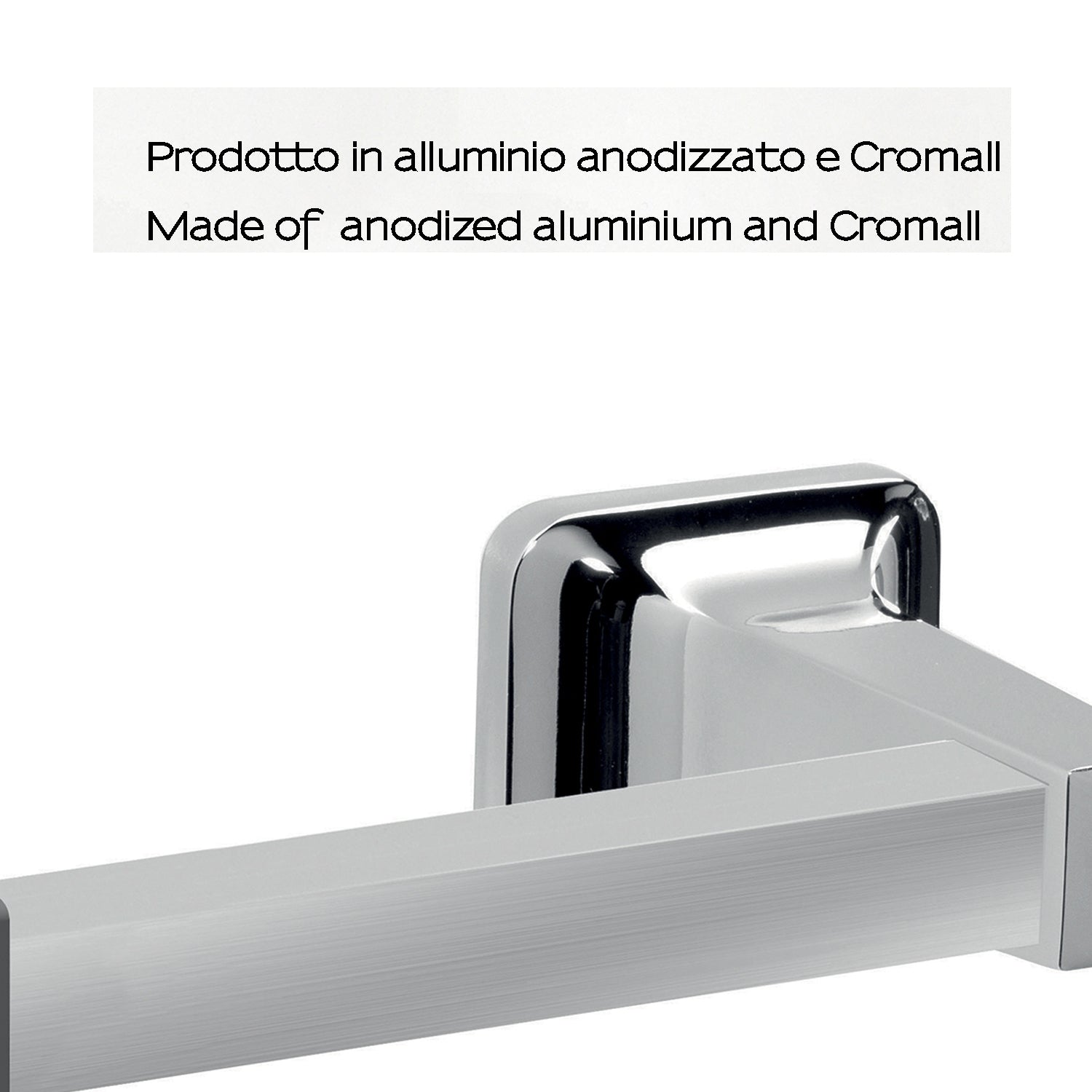 Porta carta igienica in alluminio anodizzato di Gedy serie K2 - Cromato