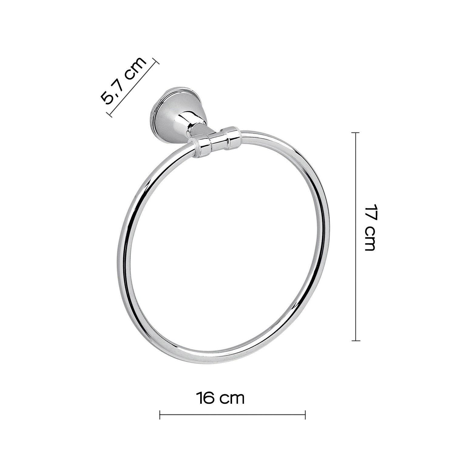 Porta asciugamani ad anello in Acciaio Inox Genziana di Gedy - Cromato