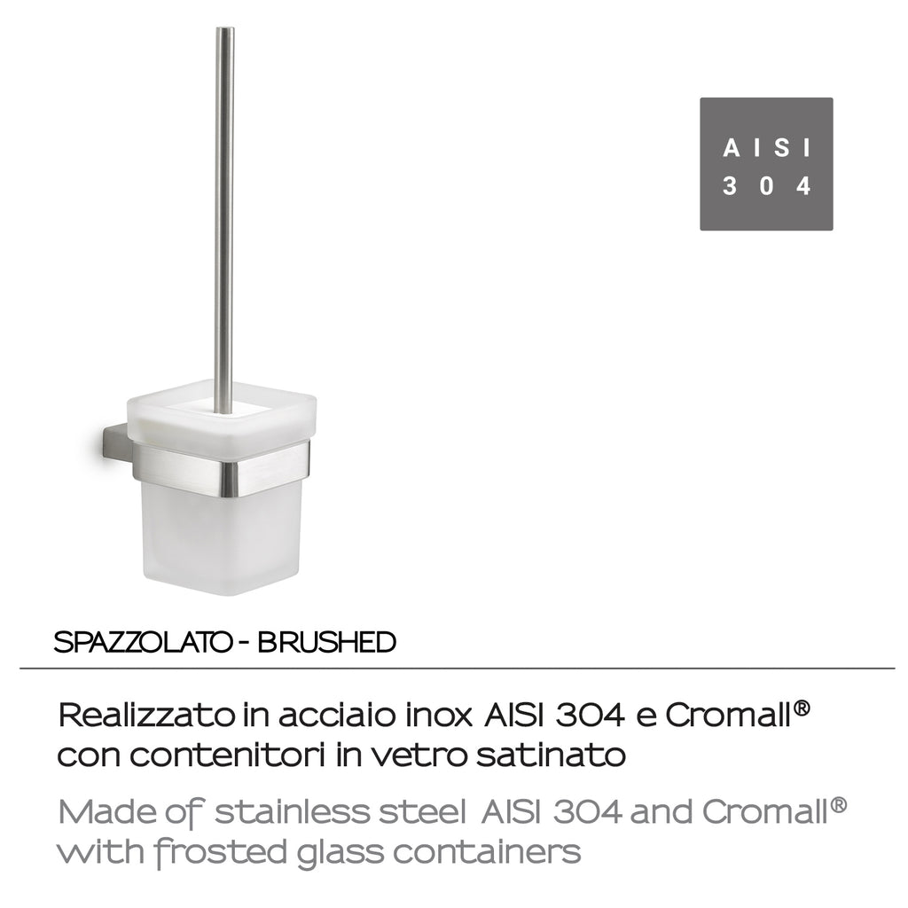Scopino con ciuffo in setole in Acciaio Inox AISI 304 e Cromall Maui di Gedy - Spazzolato