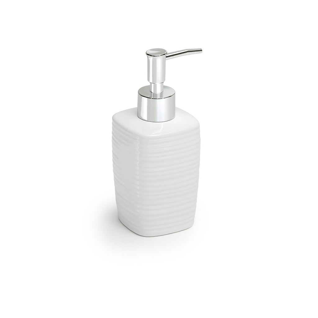Dispenser sapone in ceramica con erogatore cromato Gedy serie Kelly - Bianco