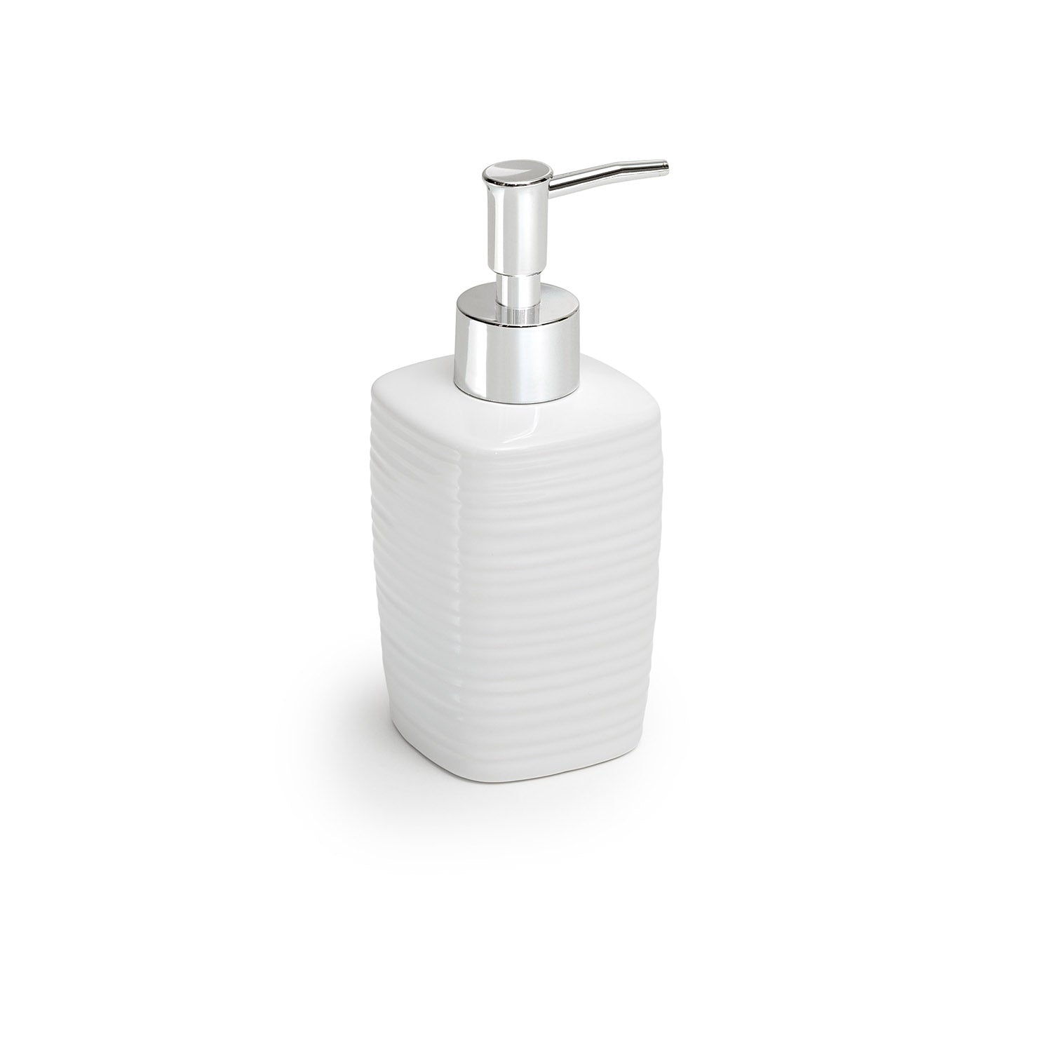 Dispenser sapone in ceramica con erogatore cromato Gedy serie Kelly - Bianco