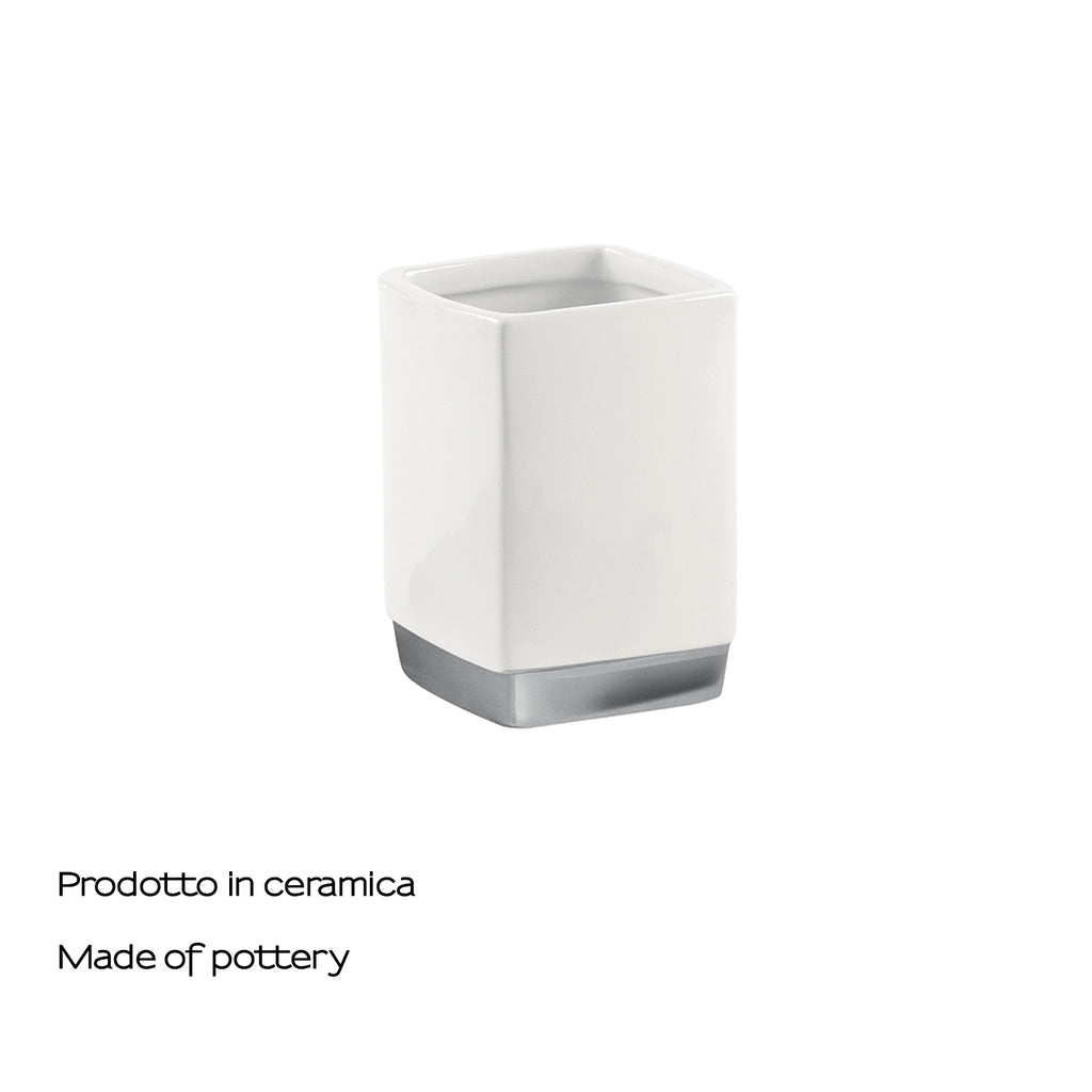 Portaspazzolini in ceramica Gedy serie Lucy - Bianco