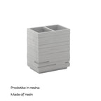 Portaspazzolini da appoggio in resina Gedy serie Quadrotto - Grigio