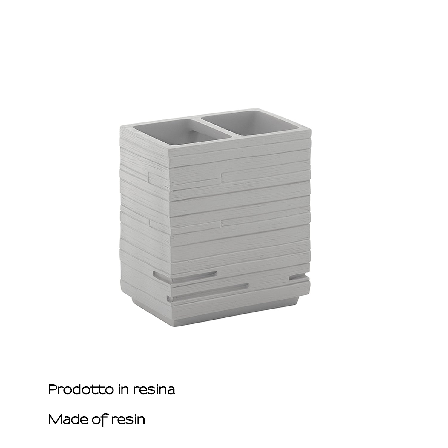 Portaspazzolini da appoggio in resina Gedy serie Quadrotto - Grigio