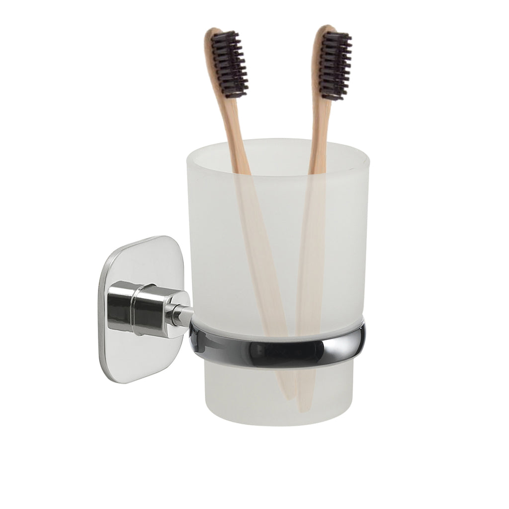 Portaspazzolini in acciaio inox e cromall Teide di Gedy - Cromato