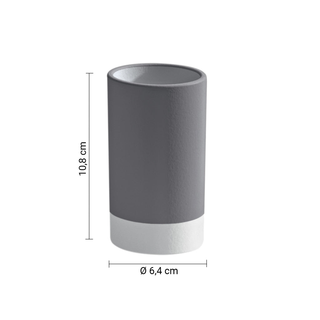 Portaspazzolini in ceramica Gedy serie New Mizar - Grigio