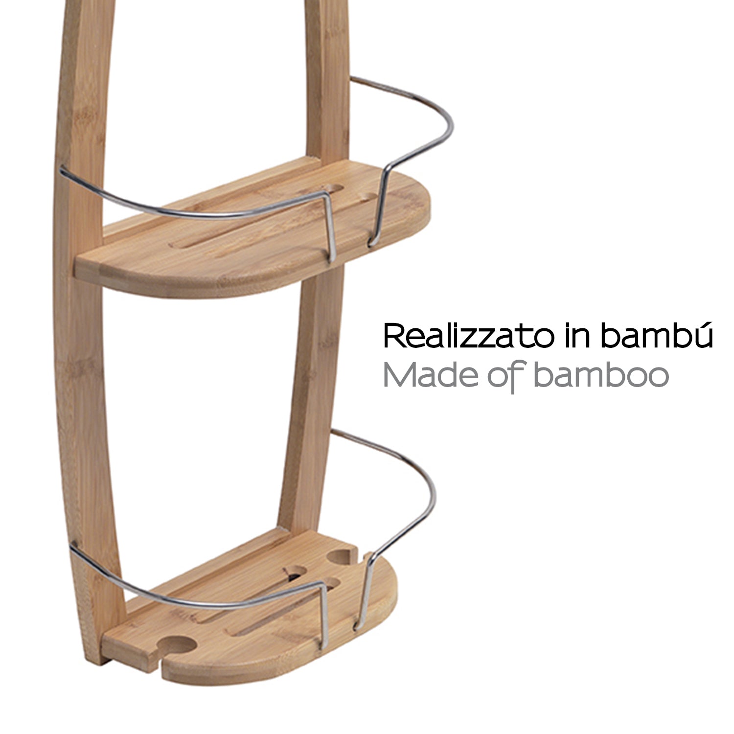 Portaoggetti doccia appendibile a 2 ripiani modello Nature di Gedy realizzato in BambÃ¹ - Naturale