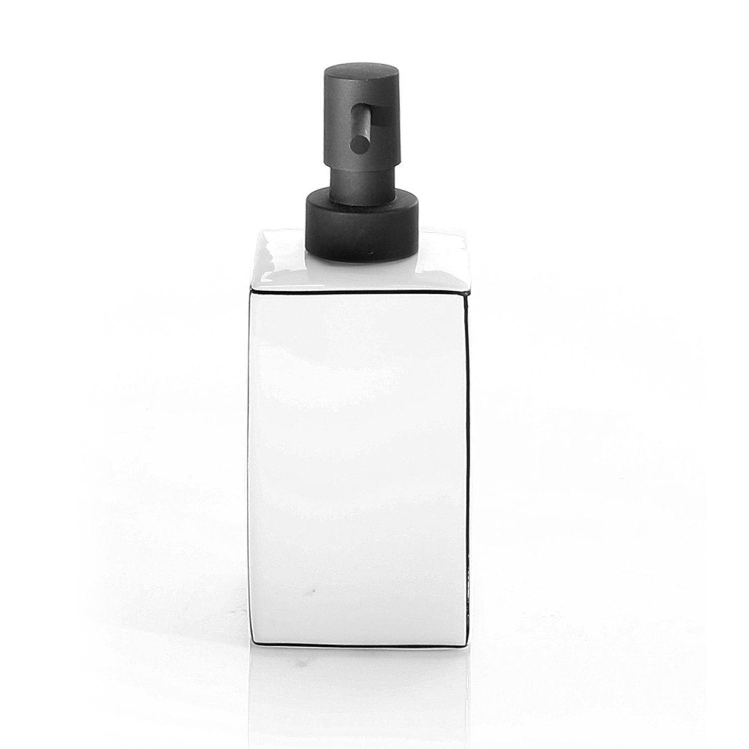 Dosasapone in ceramica Gedy serie Lucrezia con erogatore in plastica nera - Bianco