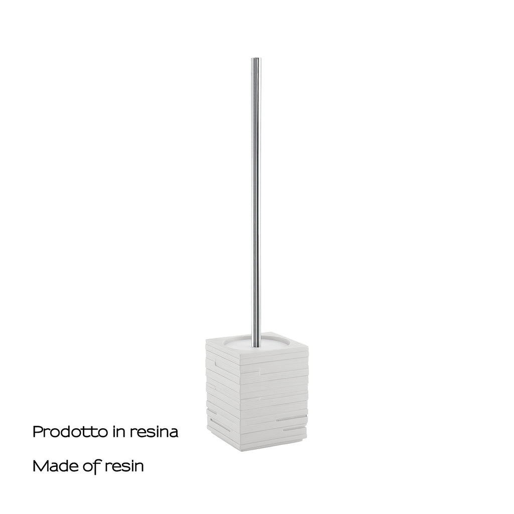 Scopino da appoggio con ciuffo in setole Gedy serie Quadrotto - Bianco