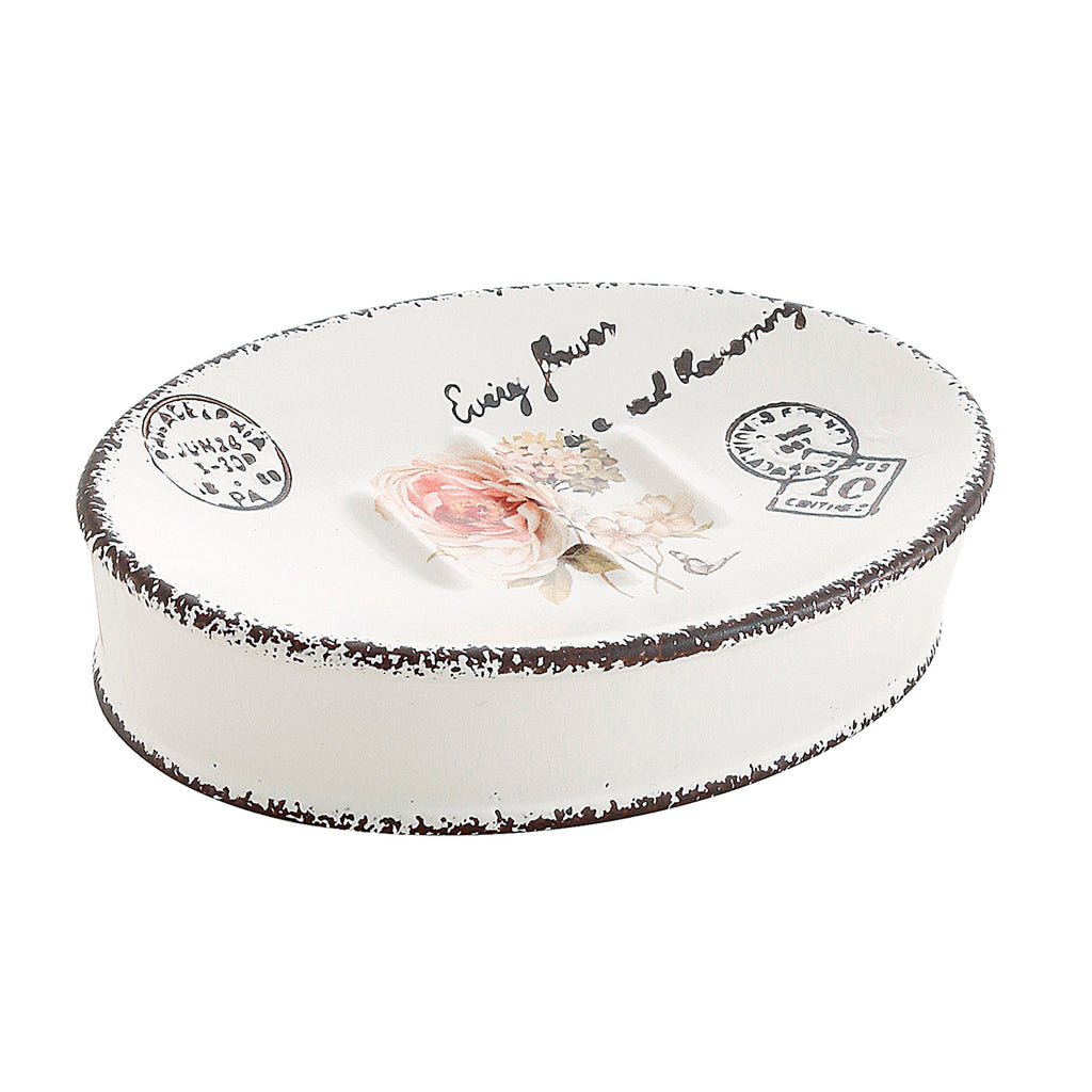 Portasapone da appoggio in ceramica Gedy serie Clothilde - Bianco