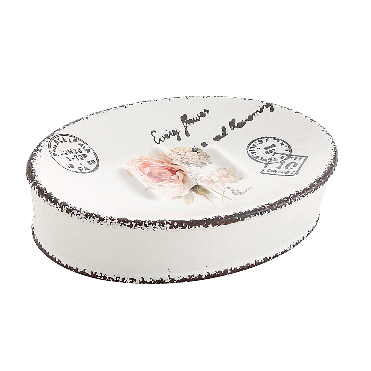 Portasapone da appoggio in ceramica Gedy serie Clothilde - Bianco