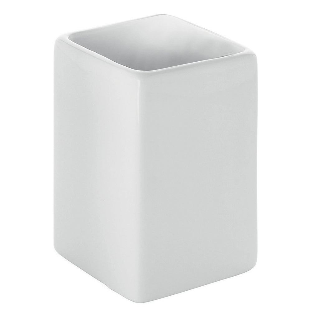 Portaspazzolini in ceramica Gedy serie Verbena - Bianco