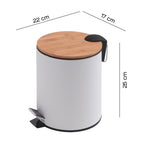 Porta rifiuti 3 litri modello Kenta in bambu'/bianco