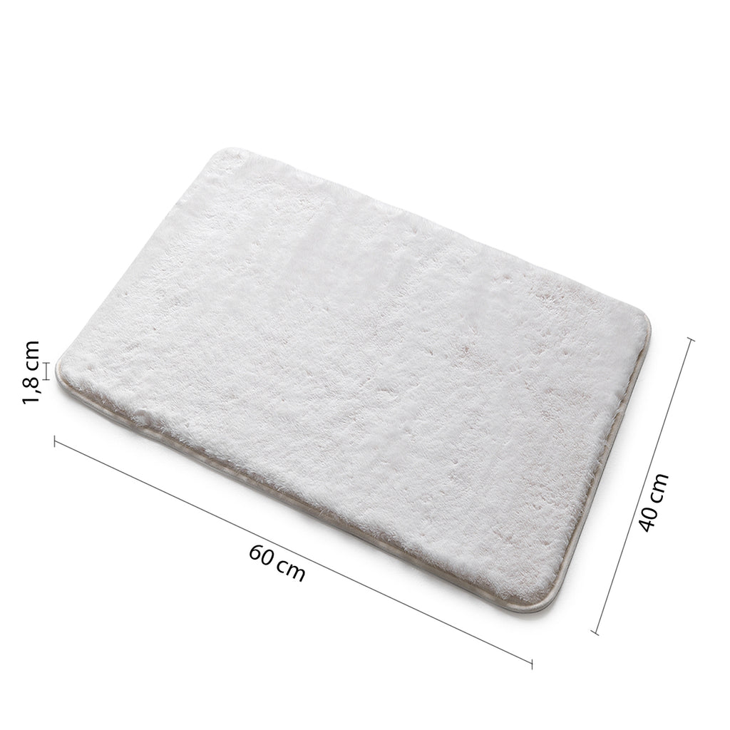 Tappeto bagno 40x60 cm modello Fuzzy di Gedy - Bianco