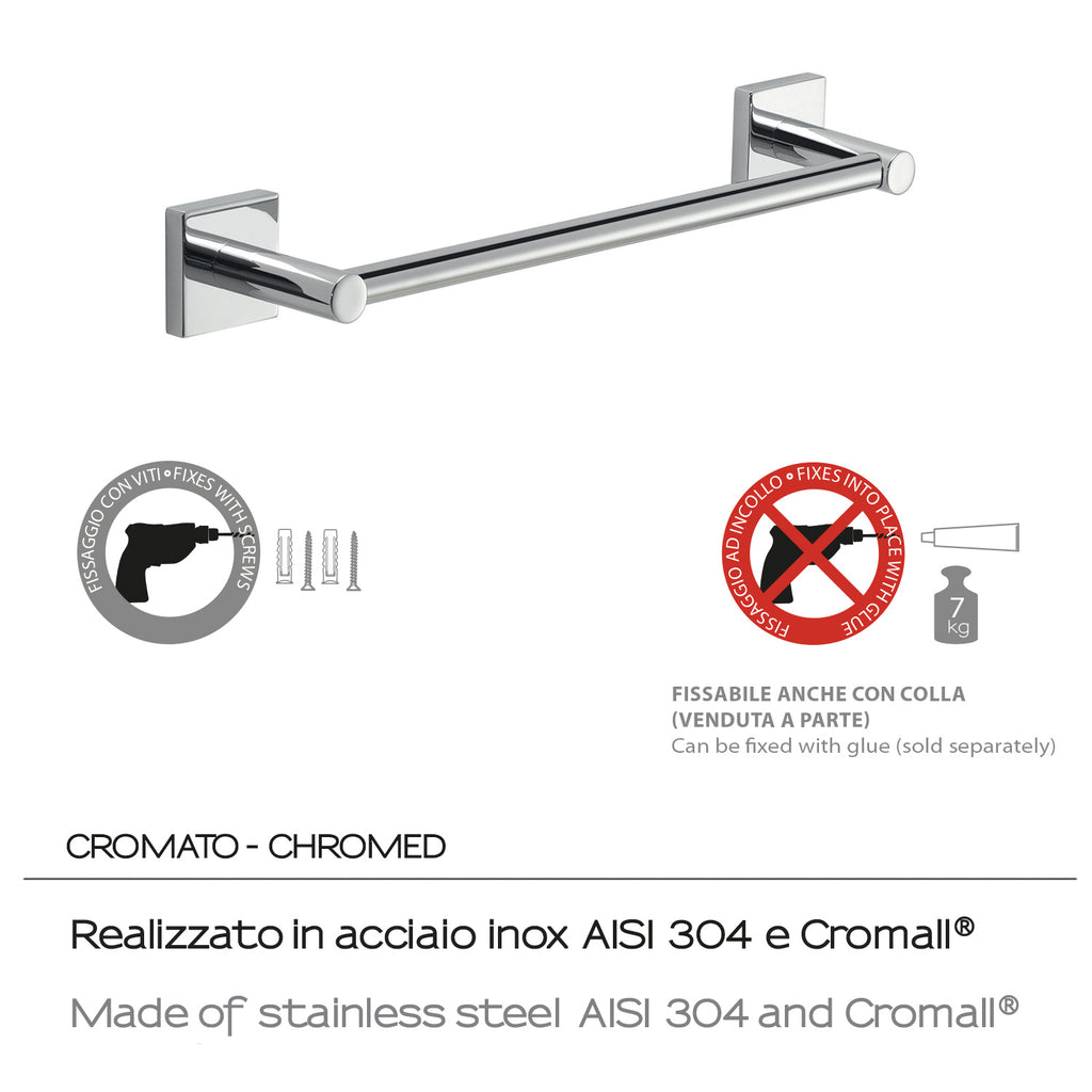 Portasalviette a muro 30 cm Fuji di Gedy - Cromato