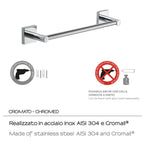 Portasalviette a muro 30 cm Fuji di Gedy - Cromato