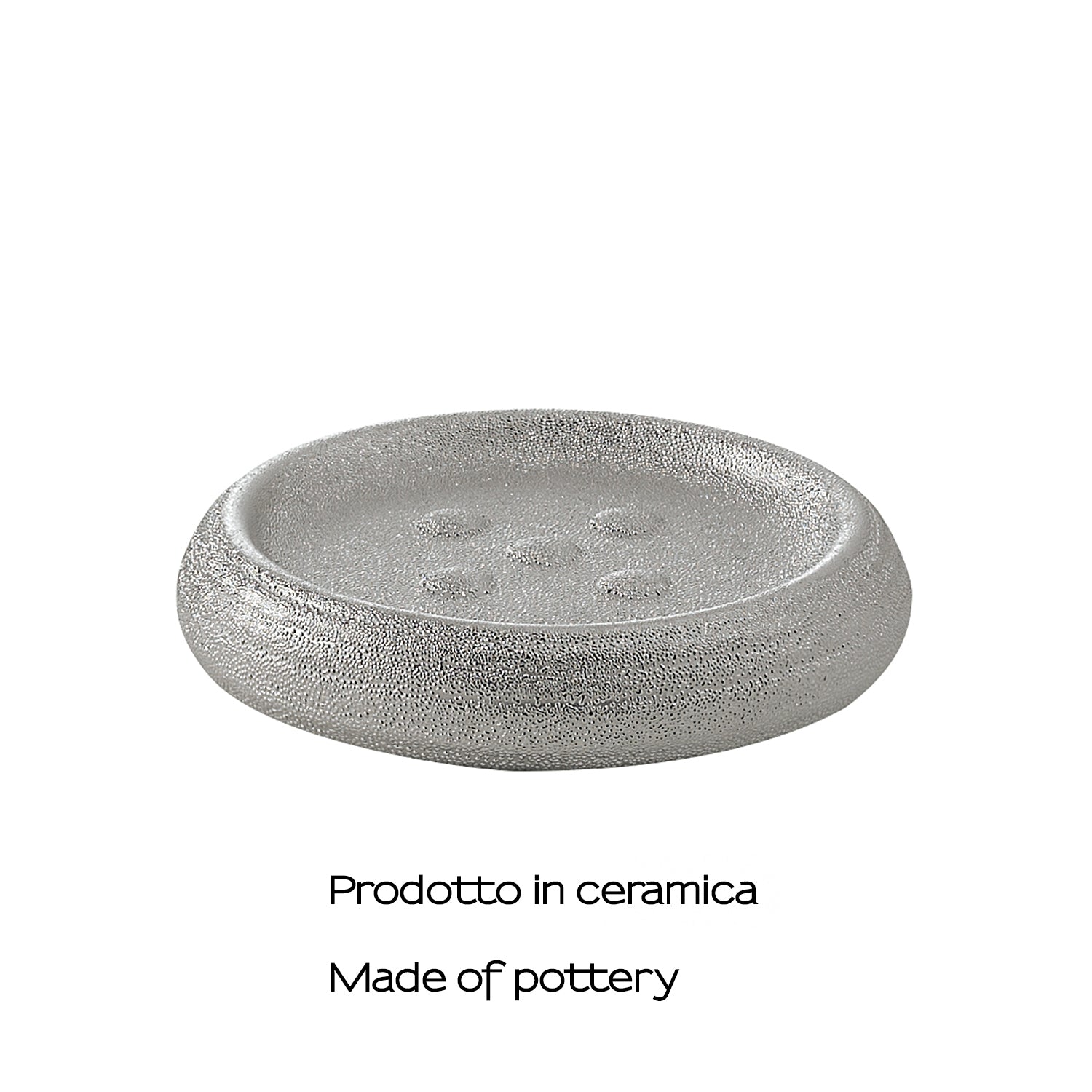 Portasapone da appoggio in ceramica Gedy modello Astrid - Argento