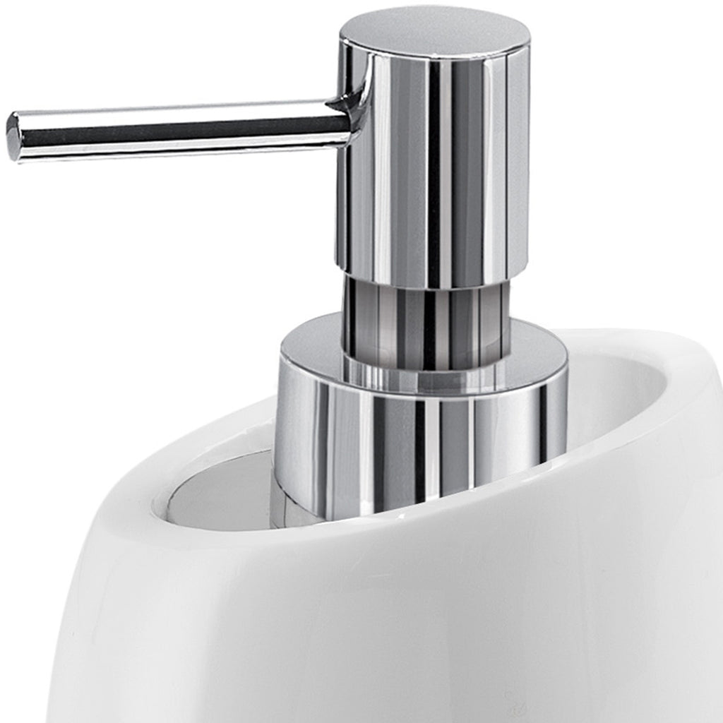 Dispenser sapone con erogatore in Cromall Gedy serie Iside - Bianco Lucido