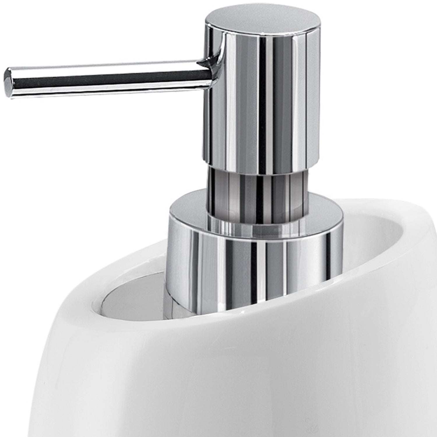 Dispenser sapone con erogatore in Cromall Gedy serie Iside - Bianco Lucido