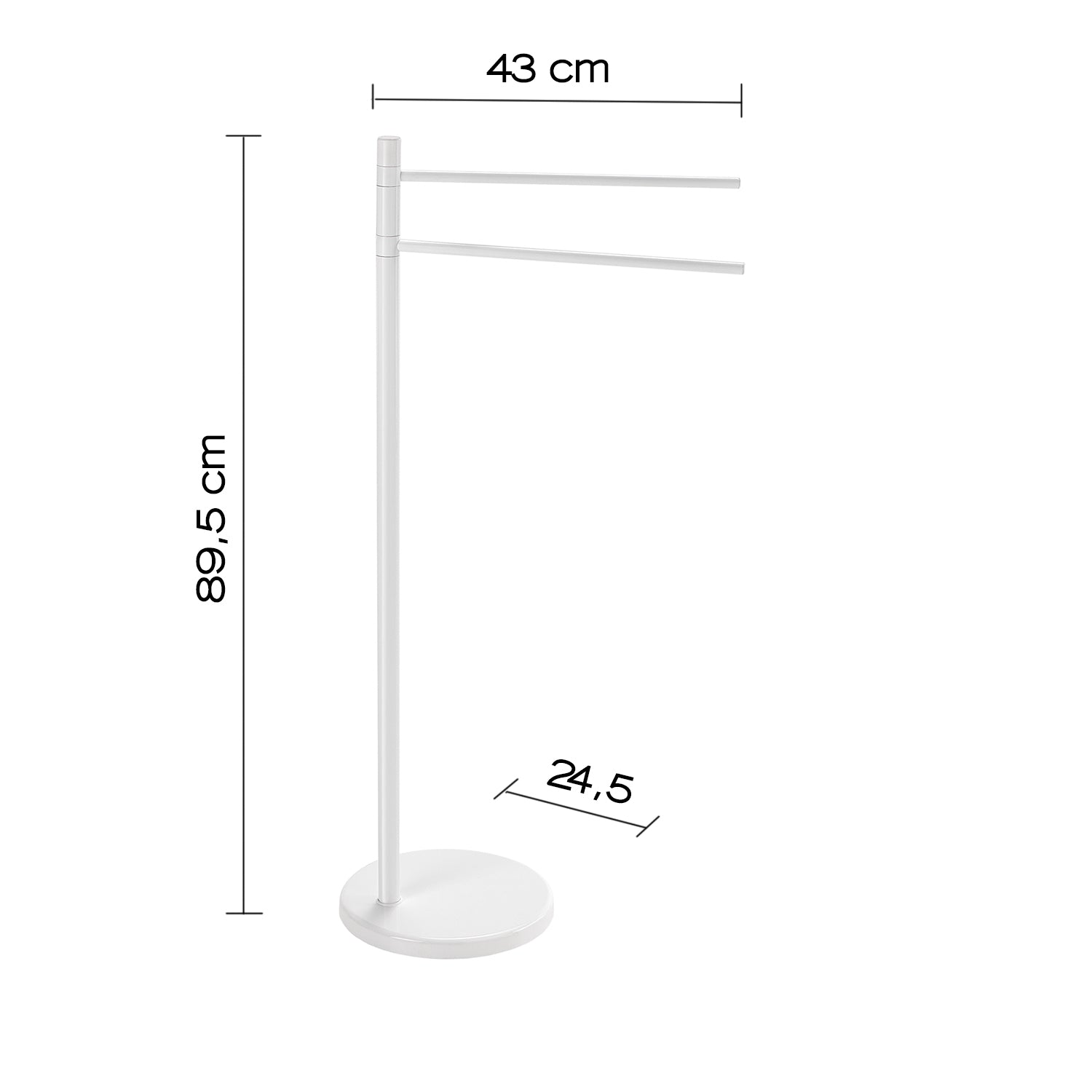 Piantana porta asciugamani in Alluminio e Acciaio Inox modello Mammolo di Gedy - Bianco