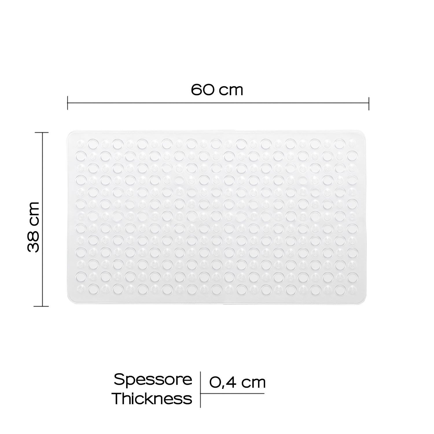 Tappeto antiscivolo vasca 38x60 modello Maim di Gedy - Trasparente